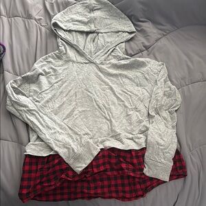 GAP Gray and Red Hoodie Sweatshirt